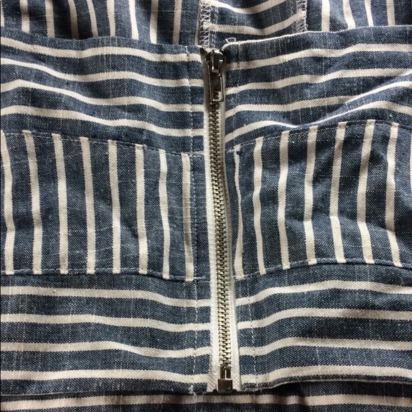 Charlotte Russe Crop Top Striped Zipper sz Large - Picture 4 of 8